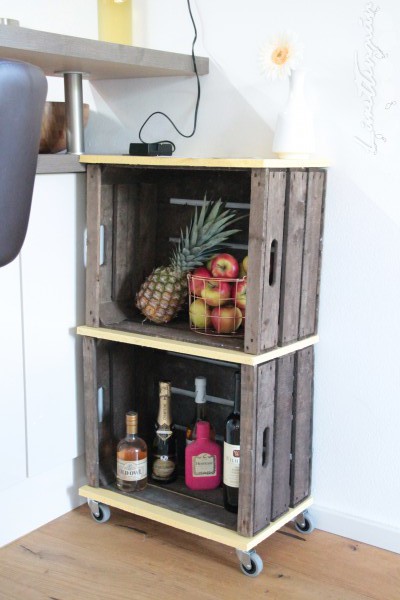 Servierwagen aus Obstkisten
